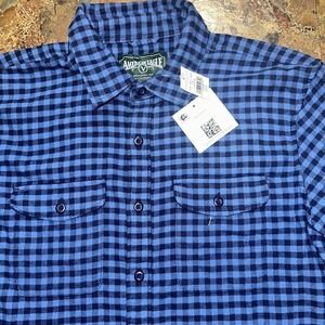 American Eagle Outfitters Men’s Button Up Flannel Size Medium Blue Plaid NWT